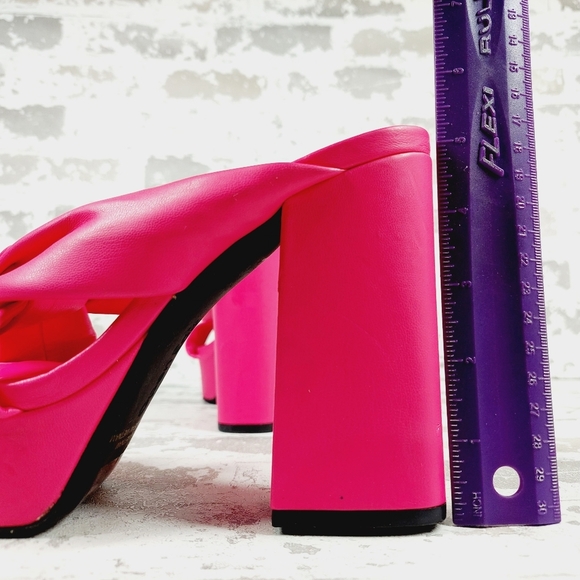 NEW Open Edit Kaia Platform High Chunky Block Heel Slip On Wedge Sandals M304 - Picture 9 of 15